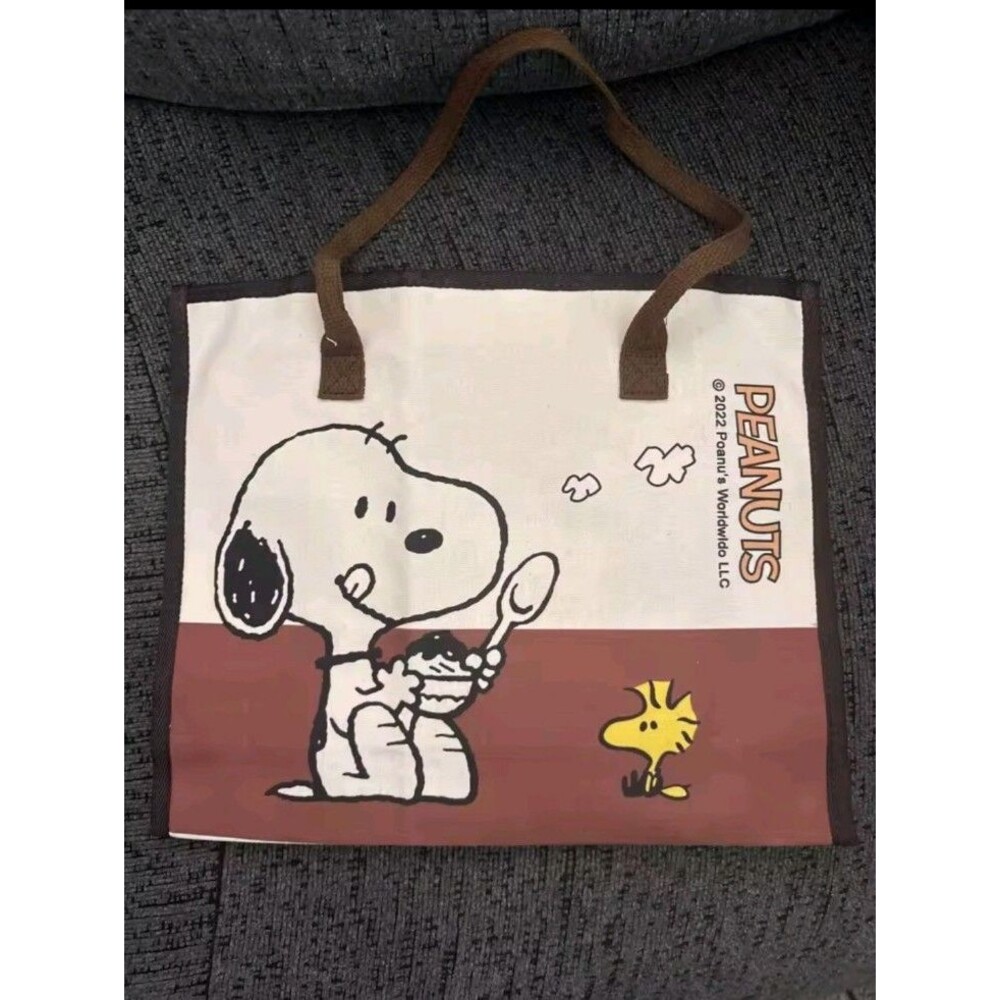 Tote Bag snoopy peanuts brown large capacity